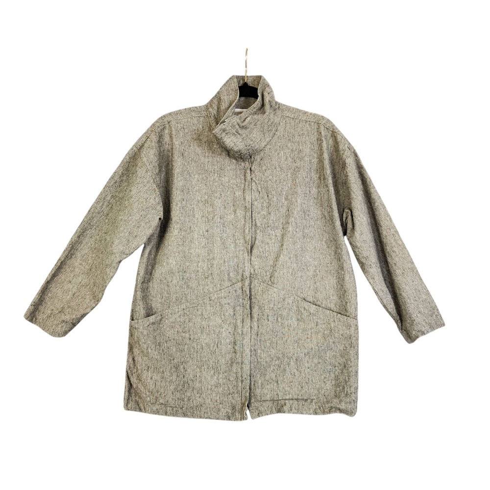 Coldwater Creek Womens Linen Cotton Blend‎ Full Zip Jacket Size Small Tan Layer - Picture 2 of 10